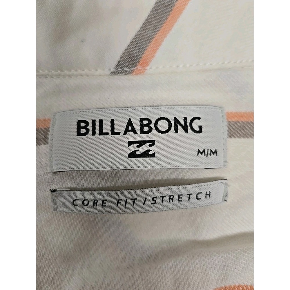 Billabong Core Fit Stretch Button Down Long Sleeve‎ Shirt Striped Cotton Men's M - Picture 4 of 10
